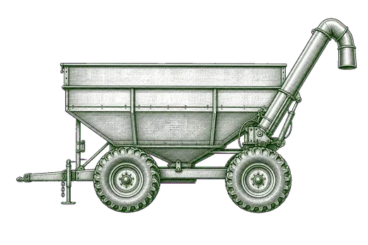 Vintage engraving of a grain cart